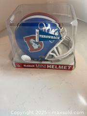 MaxSold Auction: JIM RYAN Autographed Denver Broncos Mini Helmet - Timeless Sports COA - Orange Crush Defense - Parker (Colorado, USA) SELLER MANAGED Commercial Liquidation Online Auction - Heritage Oak Drive