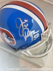 MaxSold Auction: JIM RYAN Autographed Denver Broncos Mini Helmet - Timeless Sports COA - Orange Crush Defense - Parker (Colorado, USA) SELLER MANAGED Commercial Liquidation Online Auction - Heritage Oak Drive