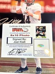 MaxSold Auction: JOEL KLATT Signed 8x10 Photo - CU Buffs Legend - Fox Sports Analyst- Timeless Sports COA - Parker (Colorado, USA) SELLER MANAGED Commercial Liquidation Online Auction - Heritage Oak Drive