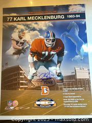 MaxSold Auction: KARL MECKLENBURG Autographed Limited Edition 16x20 Photo #1/177 - Denver Broncos Ring of Fame! - Parker (Colorado, USA) SELLER MANAGED Commercial Liquidation Online Auction - Heritage Oak Drive