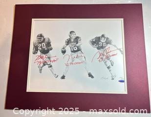 MaxSold Auction: OKLAHOMA SOONERS Signed Heisman Winners Jason White, Steve Owens & Billy Sims 11x14 Lithograph/Print (Matted Print Ready for Framing) - Parker (Colorado, USA) SELLER MANAGED Commercial Liquidation Online Auction - Heritage Oak Drive