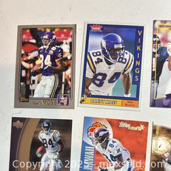 MaxSold Auction: RANDY MOSS NFL Hall of Famer 20 Football Card Lot - Minnesota Vikings Inserts, Base, etc - Parker (Colorado, USA) SELLER MANAGED Commercial Liquidation Online Auction - Heritage Oak Drive