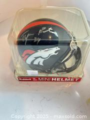 MaxSold Auction: TYRONE BRAXTON Autographed Denver Broncos Mini Helmet - Timeless Sports COA - Back to Back SB Champ! - Parker (Colorado, USA) SELLER MANAGED Commercial Liquidation Online Auction - Heritage Oak Drive