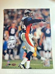 MaxSold Auction: TYRONE BRAXTON Signed 8x10 Photo added nickname inscription "Chicken" — Denver Broncos    - Parker (Colorado, USA) SELLER MANAGED Commercial Liquidation Online Auction - Heritage Oak Drive