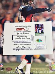 MaxSold Auction: TYRONE BRAXTON Signed 8x10 Photo added nickname inscription "Chicken" — Denver Broncos    - Parker (Colorado, USA) SELLER MANAGED Commercial Liquidation Online Auction - Heritage Oak Drive