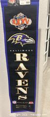 MaxSold Auction: Winning Streak Sports BALTIMORE RAVENS Super Bowl XXXV Banner / Embroidered Heritage Wool Banner - Parker (Colorado, USA) SELLER MANAGED Commercial Liquidation Online Auction - Heritage Oak Drive