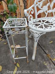 MaxSold Auction: Metal Bench with 2 Side Metal Tables - Fair Oaks (California, USA) PARTNER MANAGED Moving Online Auction - Cocoa Palm Way