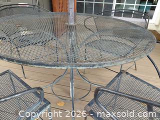 MaxSold Auction: Patio Table with 4 Chairs & Umbrella - Fair Oaks (California, USA) PARTNER MANAGED Moving Online Auction - Cocoa Palm Way