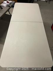 MaxSold Auction: Folding Table with Handle and Rolling Wheels - Toronto (Ontario, Canada) SELLER MANAGED Moving Online Auction - Kennedy Road (STORAGE)