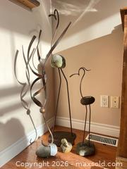 MaxSold Auction: Set of 4 Decorative Metal & Stone Sculptures (Garden/Indoor) - Saanich (British Columbia, Canada) PARTNER MANAGED Moving Online Auction - Maplewood (CONDO)