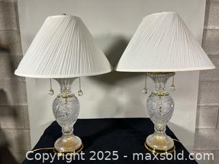 MaxSold Auction: 29” Pair of Cut Crystal Brass Table Lamps - Toronto (Ontario, Canada) SELLER MANAGED Reseller Online Auction - Chesswood Drive