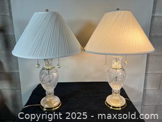 MaxSold Auction: 29” Pair of Cut Crystal Brass Table Lamps - Toronto (Ontario, Canada) SELLER MANAGED Reseller Online Auction - Chesswood Drive