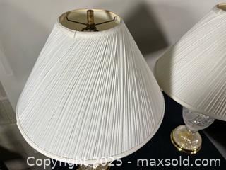 MaxSold Auction: 29” Pair of Cut Crystal Brass Table Lamps - Toronto (Ontario, Canada) SELLER MANAGED Reseller Online Auction - Chesswood Drive