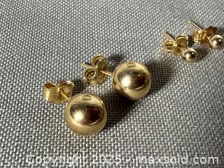 MaxSold Auction: (2) Pairs of 14K + 10K GOLD Stud Earrings - Marked  - Toronto (Ontario, Canada) SELLER MANAGED Reseller Online Auction - Chesswood Drive