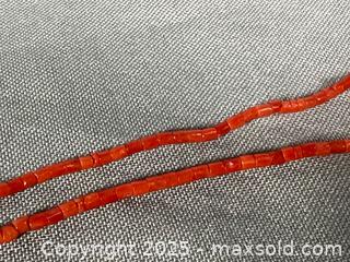 MaxSold Auction: (2) Vintage Beaded CORAL Necklaces with STERLING SILVER Clasps - Marked  - Toronto (Ontario, Canada) SELLER MANAGED Reseller Online Auction - Chesswood Drive