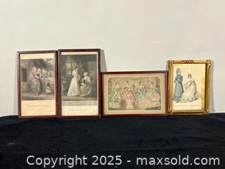 MaxSold Auction: (4) Antique Framed Fashion Plate Magazine Image Displays  - Toronto (Ontario, Canada) SELLER MANAGED Reseller Online Auction - Chesswood Drive