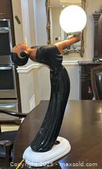 MaxSold Auction: Hand Painted Working 1920’s Lounge Singer Art Deco Style Ceramic Lamp with Globe Light - Toronto (Ontario, Canada) SELLER MANAGED Reseller Online Auction - Chesswood Drive