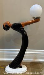 MaxSold Auction: Hand Painted Working 1920’s Lounge Singer Art Deco Style Ceramic Lamp with Globe Light - Toronto (Ontario, Canada) SELLER MANAGED Reseller Online Auction - Chesswood Drive