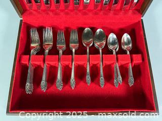 MaxSold Auction: International Deep Silver Silver Plated Flatware Set with Chest  - Toronto (Ontario, Canada) SELLER MANAGED Reseller Online Auction - Chesswood Drive