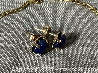 MaxSold Auction: Pair of 14K GOLD SAPPHIRE Stud Earrings and 10K GOLD Bracelet - Marked  - Toronto (Ontario, Canada) SELLER MANAGED Reseller Online Auction - Chesswood Drive
