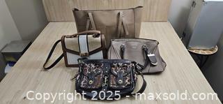 MaxSold Auction: Lot of 4 Brown Purses - Thorold (Ontario, Canada) SELLER MANAGED Downsizing Online Auction - Carleton Street North