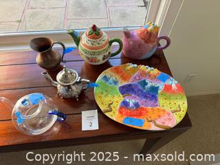 MaxSold Auction: Variety of teapots &#38; large platter - Los Angeles (California, USA) SELLER MANAGED Moving Online Auction - Redwing Street