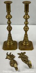 MaxSold Auction: Brass Candlesticks and Wall Hooks - Campbell (California, USA) PARTNER MANAGED Estate Sale Online Auction - Dell Avenue