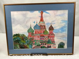 MaxSold Auction: Framed Watercolor Print St. Basil’s Cathedral In Moscow Russia - Campbell (California, USA) PARTNER MANAGED Estate Sale Online Auction - Dell Avenue