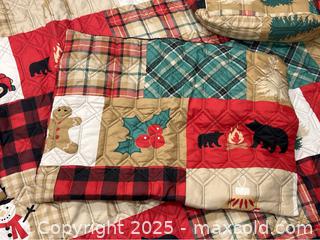 MaxSold Auction: Large Quilted Spread with Winter Christmas Motif - Campbell (California, USA) PARTNER MANAGED Estate Sale Online Auction - Dell Avenue