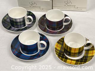 MaxSold Auction: NEW Scottish Tartan Plaid Motif Cups & Saucers  - Campbell (California, USA) PARTNER MANAGED Estate Sale Online Auction - Dell Avenue
