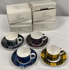 MaxSold Auction: NEW Scottish Tartan Plaid Motif Cups & Saucers  - Campbell (California, USA) PARTNER MANAGED Estate Sale Online Auction - Dell Avenue
