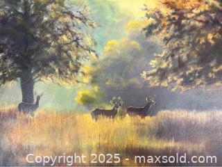 MaxSold Auction: Original Painting of Deer in the Woods - Campbell (California, USA) PARTNER MANAGED Estate Sale Online Auction - Dell Avenue