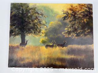 MaxSold Auction: Original Painting of Deer in the Woods - Campbell (California, USA) PARTNER MANAGED Estate Sale Online Auction - Dell Avenue
