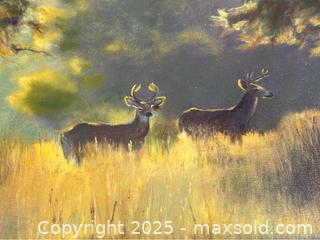 MaxSold Auction: Original Painting of Deer in the Woods - Campbell (California, USA) PARTNER MANAGED Estate Sale Online Auction - Dell Avenue