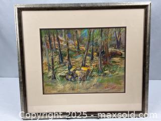 MaxSold Auction: Original Plein Air Pastel Painting of Forest Scene - Campbell (California, USA) PARTNER MANAGED Estate Sale Online Auction - Dell Avenue