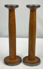 MaxSold Auction: Pair of Antique Wooden Textile Spools - Campbell (California, USA) PARTNER MANAGED Estate Sale Online Auction - Dell Avenue