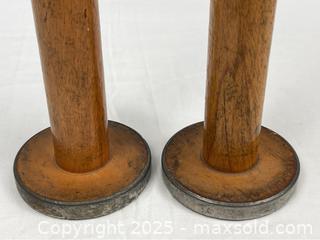 MaxSold Auction: Pair of Antique Wooden Textile Spools - Campbell (California, USA) PARTNER MANAGED Estate Sale Online Auction - Dell Avenue