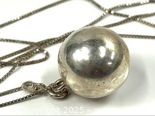 MaxSold Auction: Sterling Silver Chain and Ball Pendant - Campbell (California, USA) PARTNER MANAGED Estate Sale Online Auction - Dell Avenue