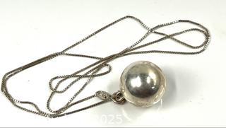 MaxSold Auction: Sterling Silver Chain and Ball Pendant - Campbell (California, USA) PARTNER MANAGED Estate Sale Online Auction - Dell Avenue