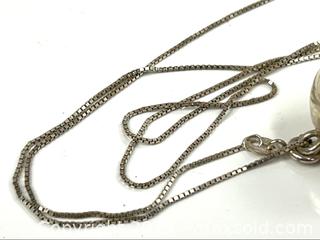 MaxSold Auction: Sterling Silver Chain and Ball Pendant - Campbell (California, USA) PARTNER MANAGED Estate Sale Online Auction - Dell Avenue