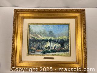 MaxSold Auction: Thomas Kinkade “Wisteria Arbor” Highlighted Canvas Lithograph  - Campbell (California, USA) PARTNER MANAGED Estate Sale Online Auction - Dell Avenue