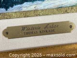 MaxSold Auction: Thomas Kinkade “Wisteria Arbor” Highlighted Canvas Lithograph  - Campbell (California, USA) PARTNER MANAGED Estate Sale Online Auction - Dell Avenue