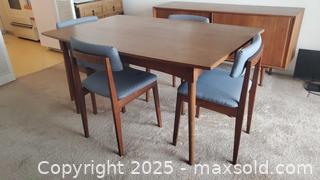 MaxSold Auction: Mid-Century Modern Teak Dining Table with 4 Chairs C - Ottawa (Ontario, Canada) PARTNER MANAGED Downsizing Online Auction - Emmerson Avenue (CONDO)