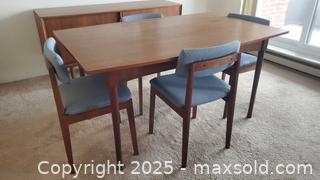 MaxSold Auction: Mid-Century Modern Teak Dining Table with 4 Chairs C - Ottawa (Ontario, Canada) PARTNER MANAGED Downsizing Online Auction - Emmerson Avenue (CONDO)