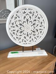 MaxSold Auction: Decorative Round Carved Tabletop Plaque, A - Ottawa (Ontario, Canada) PARTNER MANAGED Downsizing Online Auction - Sablewood Place