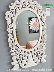 MaxSold Auction: Ornate White Distressed Carved Wood Oval Wall Mirror B - Ottawa (Ontario, Canada) PARTNER MANAGED Downsizing Online Auction - Sablewood Place