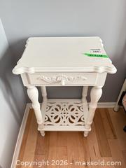MaxSold Auction: White Ornate French Provincial Shabby-Chic Accent Side Table B - Ottawa (Ontario, Canada) PARTNER MANAGED Downsizing Online Auction - Sablewood Place