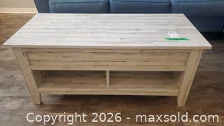 MaxSold Auction: Whitewashed Distressed Farmhouse Lift-Top Coffee Table B - Ottawa (Ontario, Canada) PARTNER MANAGED Downsizing Online Auction - Sablewood Place