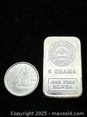 MaxSold Auction: MPM Monarch 5 Gram .999 Fine Silver Bullion Bar *TAX FREE* - Lincoln  (Ontario, Canada) SELLER MANAGED Downsizing Online Auction - Bartlett Road (STORAGE)