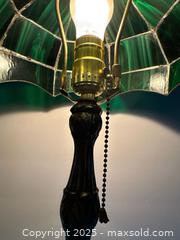 MaxSold Auction: Tiffany-Style Stained Glass Table Lamp with Green Shade - Lincoln  (Ontario, Canada) SELLER MANAGED Downsizing Online Auction - Bartlett Road (STORAGE)